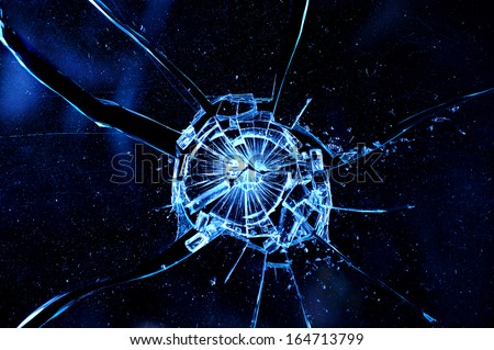 closeup abstract broken cracked glass
