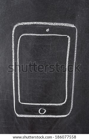 drawing tablet on chalk board