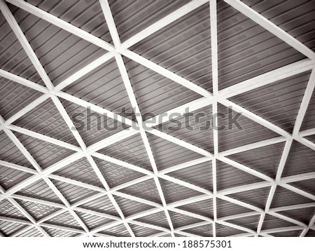 abstract ceiling with white frame in black and white