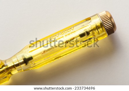 electrical tester screwdriver isolated on white background