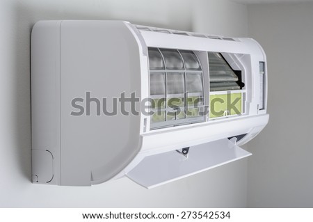 closeup filter of wall type air conditioner
