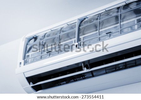 closeup filter of wall type air conditioner