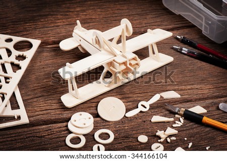 Balsa wood model airplane kits