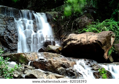 Huai Yai Waterfall, nature waterfall in Tab Lan National Park, Thailand.