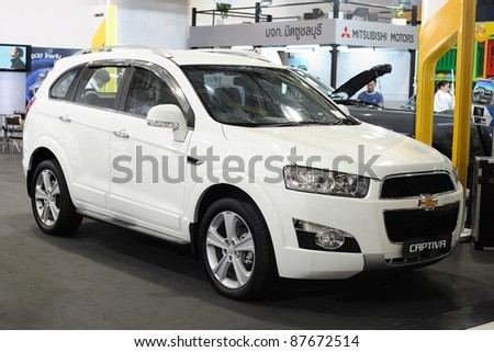 CHONBURI, THAILAND - OCTOBER 29: The Chevrolet Captiva at 14th Pacific Motor Show Fast Forward on October 29, 2011 in Chonburi, Thailand.