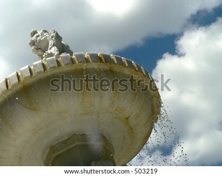 Marble Fountain, Slight Lens Flare on Base of Fountain