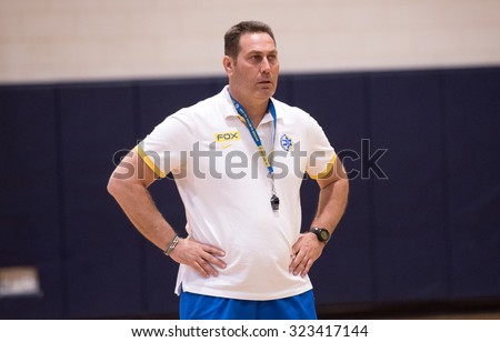 NEW YORK - October 3: Maccabi FOX Tel-Aviv\'s coach Guy Goodes is seen at a pre-season team practice in JCC Manhattan, New York on October 3, 2015.