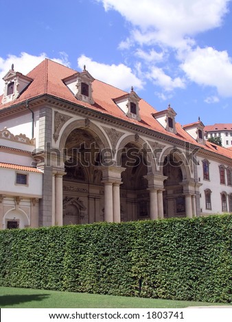 Historical house inside Prague park
