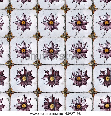 Seamless tile pattern of ancient ceramic tiles. You can create an arbitrary image size by simply concatenating several of these images together. Each edge of this image matches with the opposite edge.