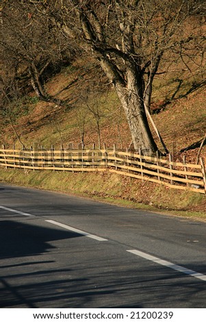 road in a mountain landscape, in autumn season