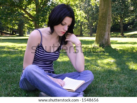 reading book in nature
