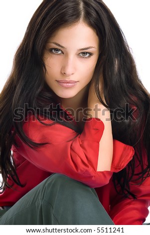 red and black hair textures. stock photo : young lack hair