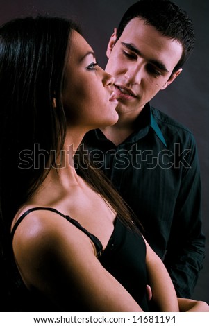 moment before kiss, two young people