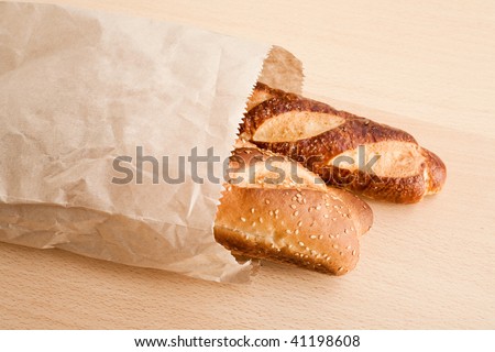 bread in a paper bag