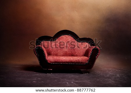 old sofa in empty room