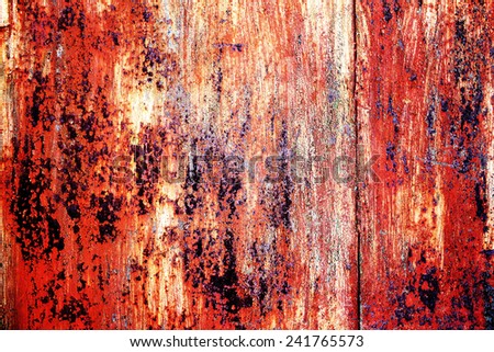 shabby rusty metal background with cracked paint and aged by time brutal pattern