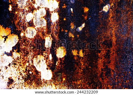 rusty metallic background with aged and worn paint from time to time