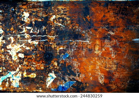 rusty metallic background with shabby and old paint from time to time