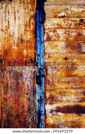 rusty metallic background with shabby and old shabby paint