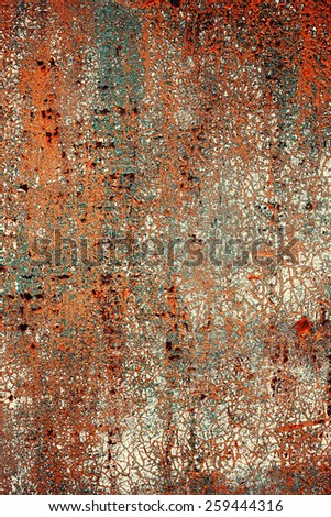 rusty metallic background with shabby old paint and aged by time