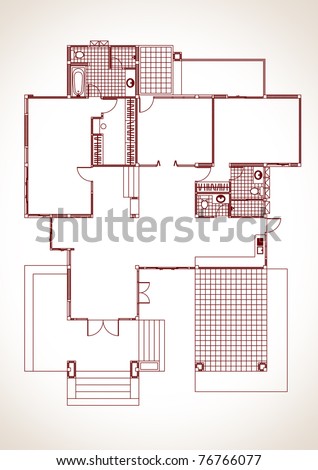 Residential Forms The Floor Plan. One Storey House Development ...