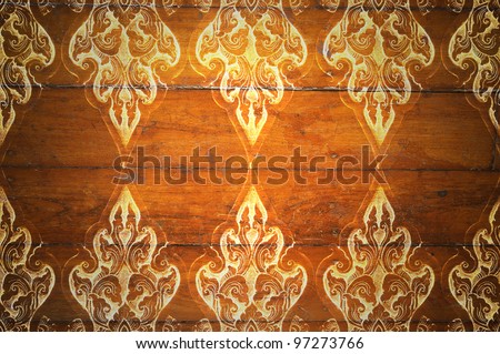 Pattern Decorative Art of Lanna Thai. digital fine-art on wood