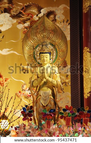 The statue of Buddha, Chinese Buddha Tooth Relic,Singapore