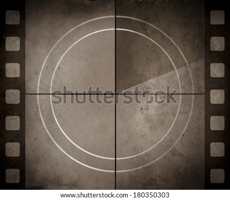 Vintage movie background with film strip boarder and countdown frame