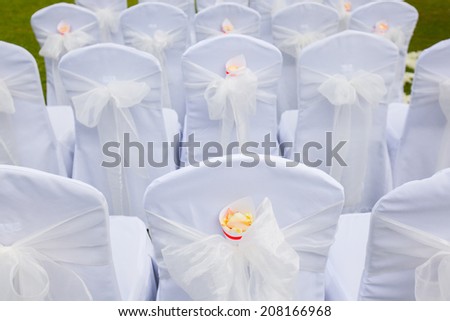 Floral arrangement at a wedding ceremony