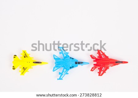 Toy Plane on White paper Background