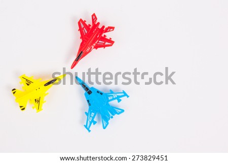 Toy Plane on White paper Background