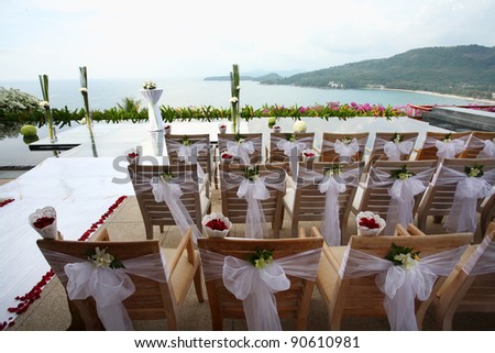stock photo Floral arrangement at a wedding ceremony