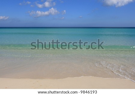 Desert beach in Cuba with white sand and beautiful ocean