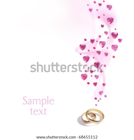 stock photo Wedding background with rings and hearts