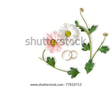 stock photo floral heart and wedding ring