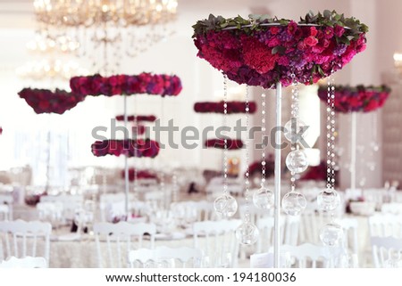Beautiful flowers on wedding table