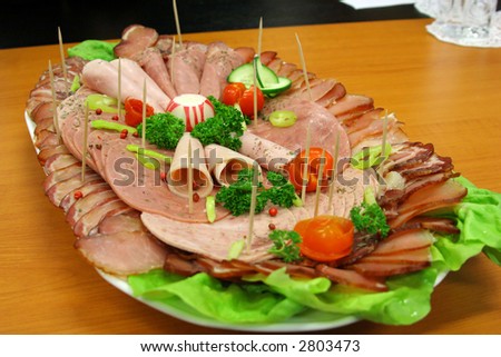 Food plate full of meat and other stuff