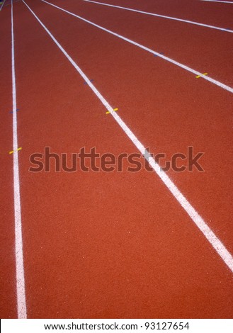 Red tartan sport tracks with white stripes