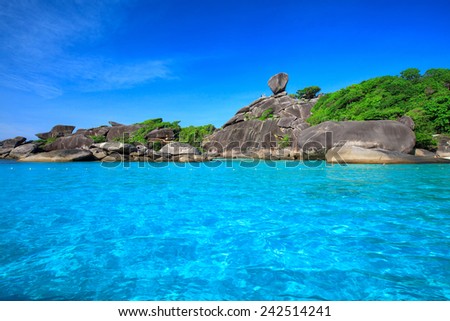 Beautiful sea and blue sky at Similan island, Andaman sea, Thailand