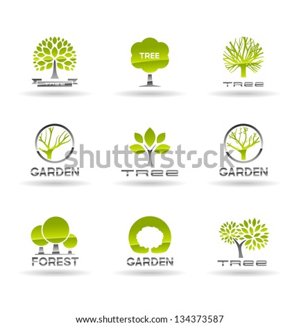 Set Of Tree Icons. Vol 1. Stock Vector 134373587 : Shutterstock