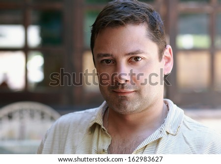 Handsome casual man looking serious. Portrait