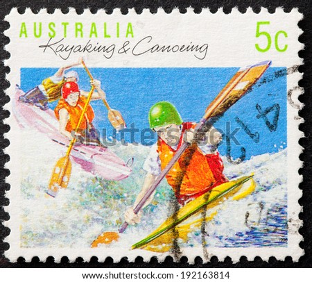 AUSTRALIA - CIRCA 1990:A Cancelled postage stamp from Australia illustrating Australian Sports, issued in 1990.