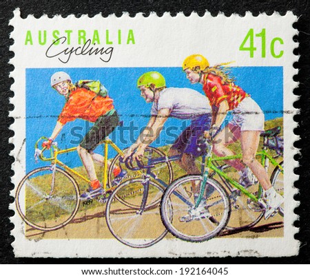 AUSTRALIA - CIRCA 1989:A Cancelled postage stamp from Australia illustrating Australian Sports, issued in 1989.