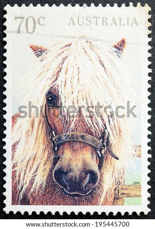 AUSTRALIA - CIRCA 1991:A Cancelled postage stamp from Australia illustrating Australian Pets, issued in 1991.