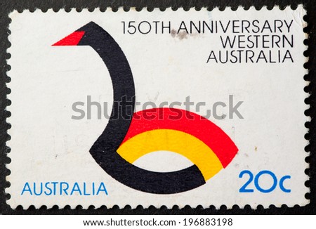 AUSTRALIA - CIRCA 1979:A Cancelled postage stamp from Australia illustrating Western Australia Sesquicentenary, issued in 1979.