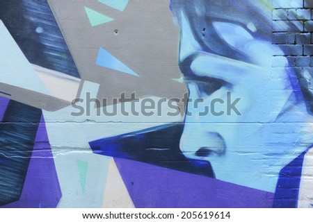 ADELAIDE, AUSTRALIA - JULY 5TH, 2014: Street art by unidentified artist. Adelaide city council recognises the importance of street art in creating a vibrant city.