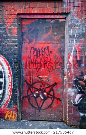 MELBOURNE, AUSTRALIA - AUGUST 31ST, 2014: Street art by unidentified artist. Melbourne local councils recognise the importance of street art in creating a vibrant city.