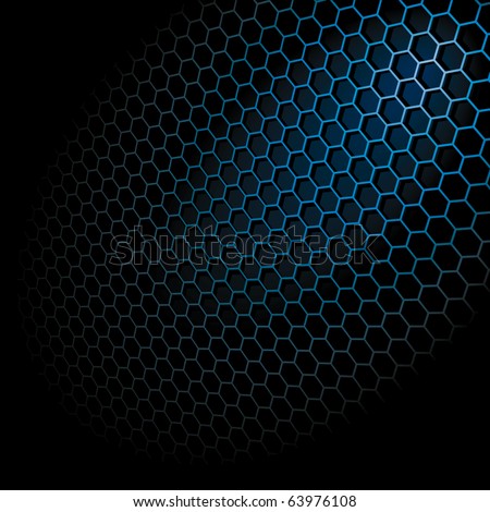 Metal Shine Hexagon Grid on Black Background Vector Illustration Metal Shine Hexagon Grid on Black Background Vector Illustration