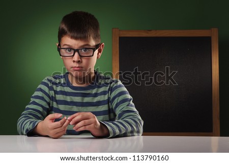 Seven year old boy looking forward to be scientist