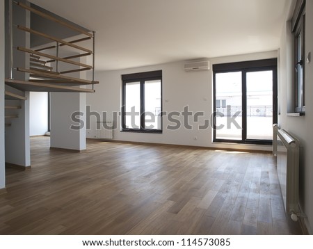 Modern large empty living room